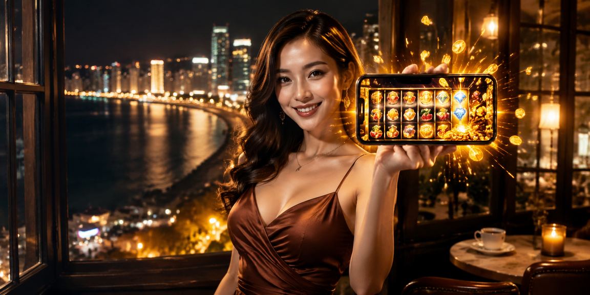 Người chơi trải nghiệm slot game tại Quy Nhơn bên cạnh ly cà phê